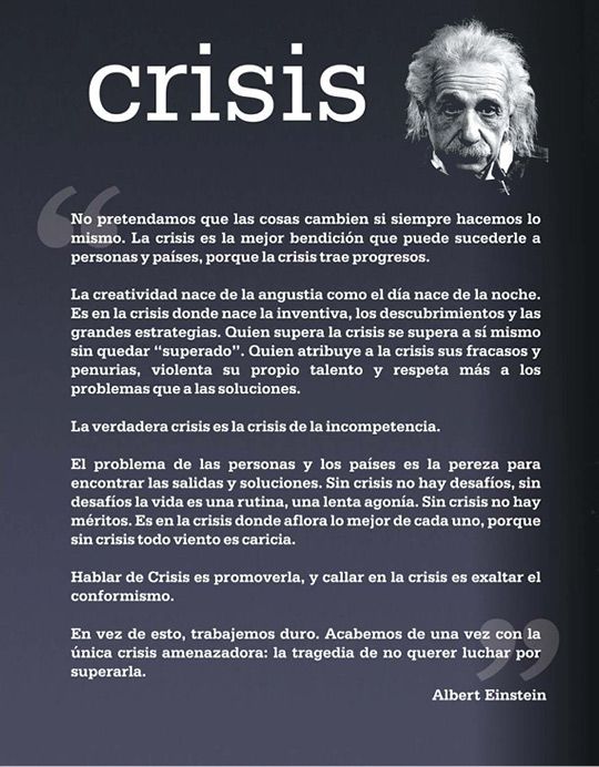 Palabras de Albert Einstein sobre las crisis